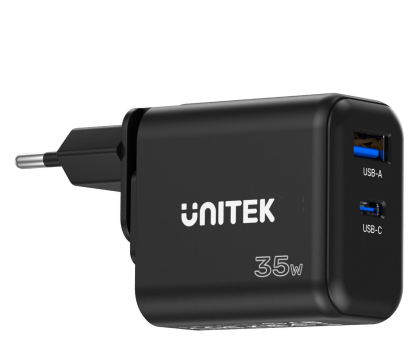 Ładowarka i akumulator UNITEK Ładowarka Sieciowa GAN PD USB-C + USB-A 35W; P1119A